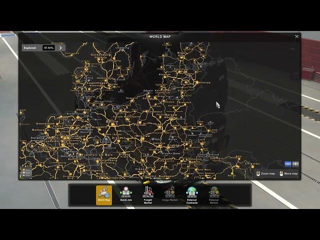 (New 2.66) The Size Of The ETS2 Map With Promods and all Map DLCS