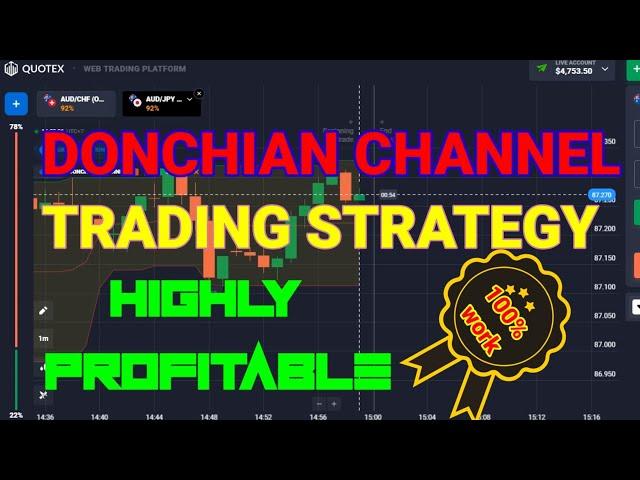 BEST Donchian Channel Trading Strategy | 100% work HIGHLY PROFITABLE - Binary options strategy