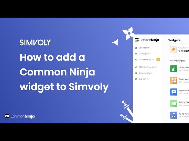 How to add a Common Ninja Widget to Simvoly