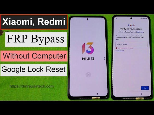 Xiaomi MiUI 13 FRP Bypass without Computer 2023 (100% Working)| Mi/Redmi/Poco Android 13 FRP Unlock