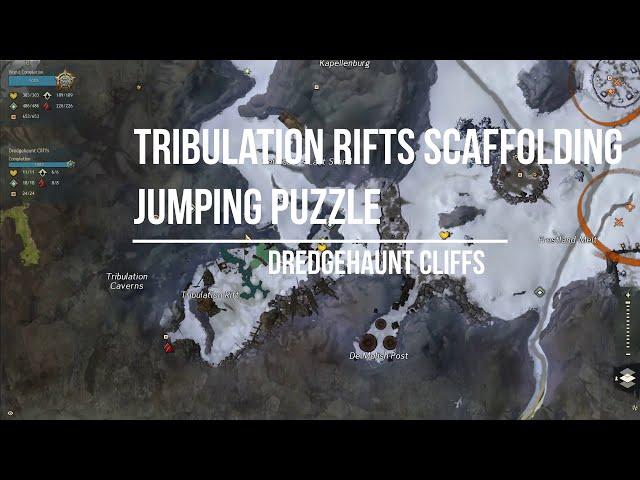 GW2 Tribulation Rift Scaffolding jumping puzzle and vista - Dredgehaunt Cliffs