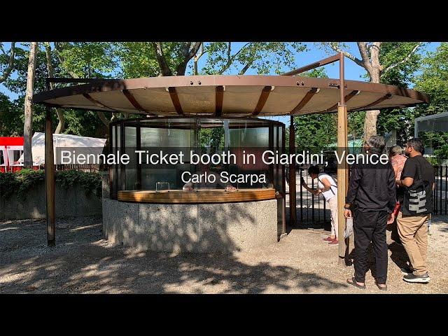 Carlo Scarpa - Biennale Ticket booth in Giardini, Venice, Italy. 1951-1952.