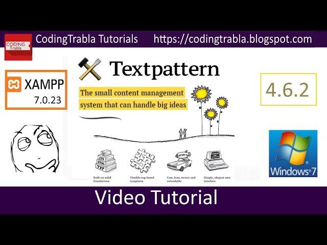 Install Textpattern 4.6.2 on Windows 7 localhost via XAMPP 7.0.23 - opensource php CMS byAO