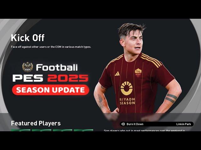 EFOOTBALL PES 2025 SGR PATCH FULL UPDATE SUMMER SEASON PS4