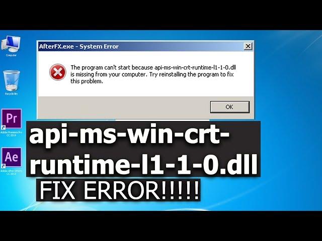 the program can't start because api-ms-win-crt-runtime-l1-1-0.dll is missing from your computer