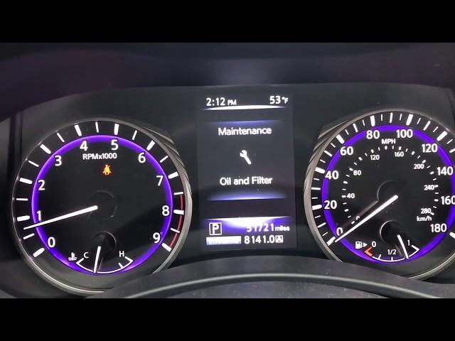 How to reset oil and tire maintenance notification on Infiniti Q50 q70  2014-2017 EASY