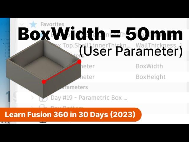 Intro to User Parameters and Joints | Day 19 of Learn Fusion 360 in 30 Days - 2023 EDITION