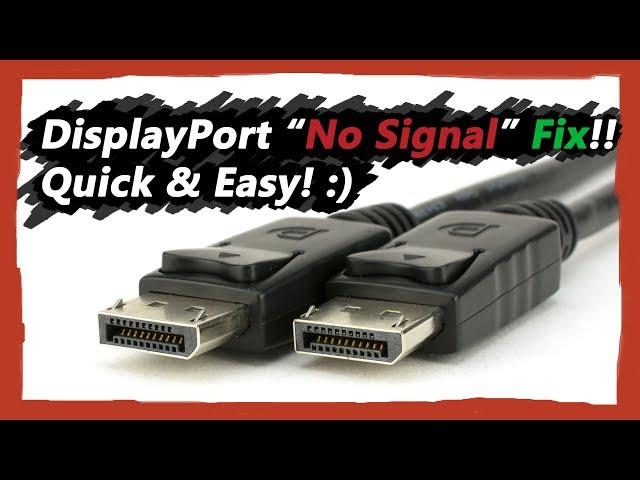 DisplayPort No Signal EASY Fix [Steps on the Description]