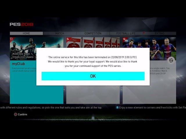 Pro Evolution Soccer 2018 Server Shutdown