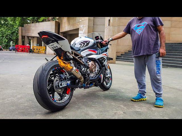 LOUD BMW S1000RR Akrapovic GP Exhaust System Sound (FLAME SPITTER) 