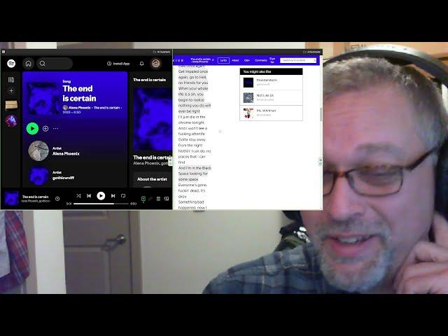 "The end is certain" by Alena Phoenix prod. gothicwvlff #reaction #firsttimehearing