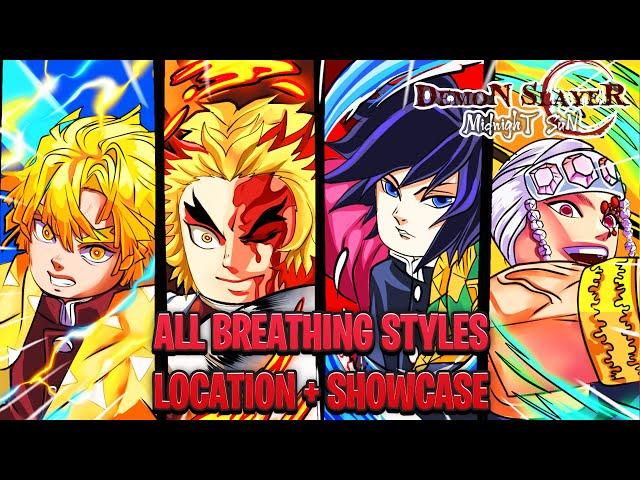 All Breathing Styles Location & Showcase In Demon Slayer Midnight Sun