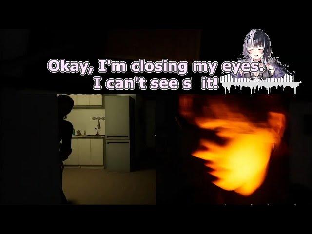 Shiori tries to close her eyes to avoid jumpscare, but... (Love, Sam)  [Hololive/clip]