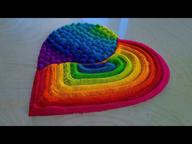 #1837 Satisfying video | sand art | heart ️ rangoli designs