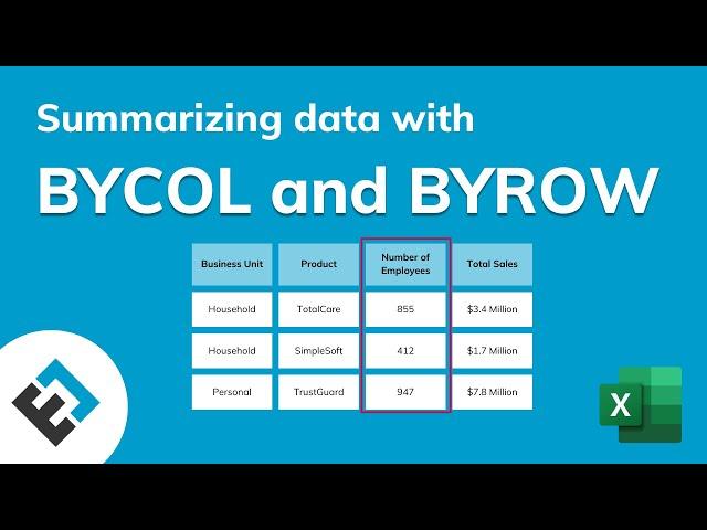 Analyzing Data with BYCOL and BYROW Functions - LAMBDA Helpers | Everyday Office