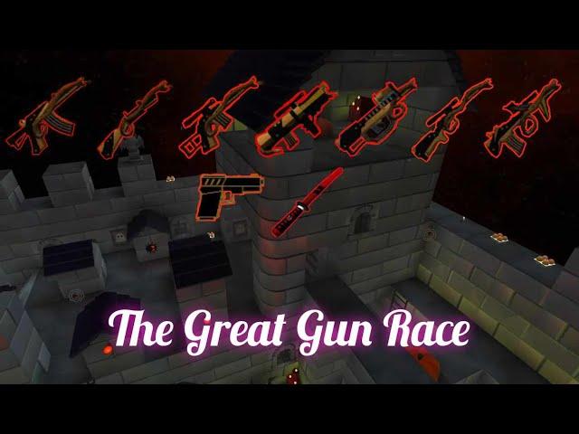 Getting 10 kills with Every weapon on the SAME MAP! Great Gun Race Challenge | Shell Shockers!