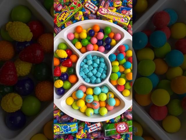 ASMR Bubblegum Platter 🟣 #asmr #platter #bubblegum #candy #crybaby #smarties #candyfunhouse