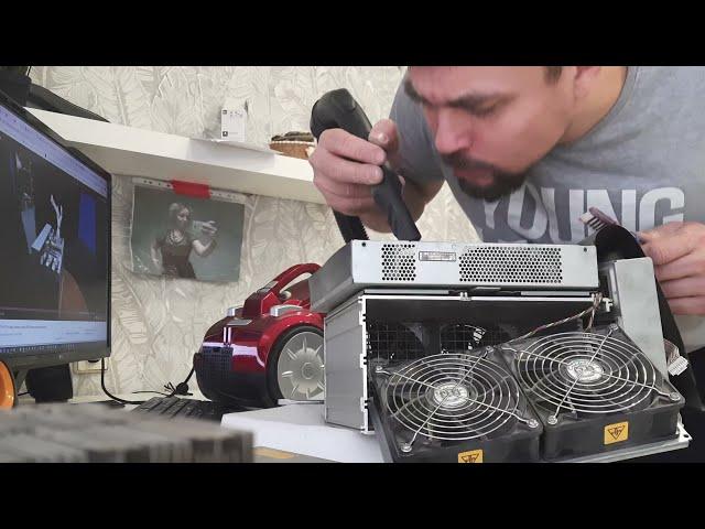 Приехал из Китая асик ASIC BITMAIN ANTMINER T17 42TH/s. Обслуживание, разборка, чистка, запуск.