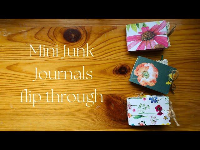 Mini Junk Journals crafted with clothing tags and paper scraps full flip through ️