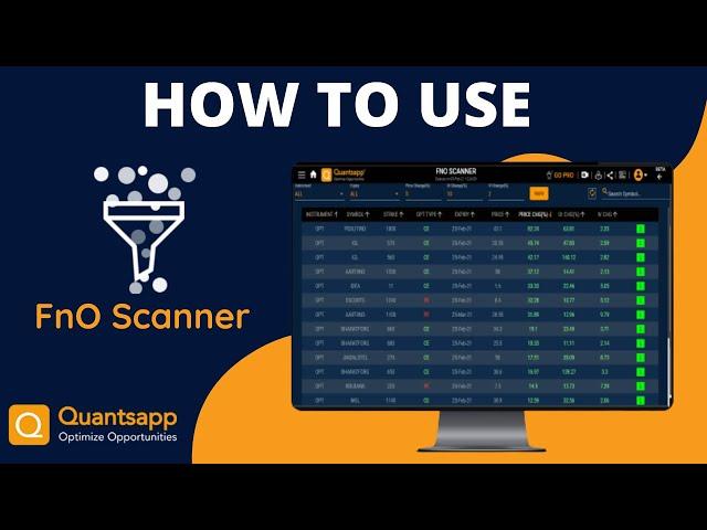 Quantsapp || How to use: FnO Scanner || Quantsapp #Options Analytics Tool ||