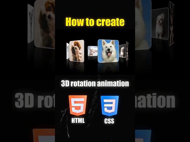 3D rotation animation #html #css #shorts