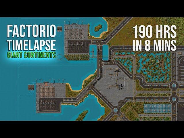 Factorio Timelapse: Giant Continents | 4k