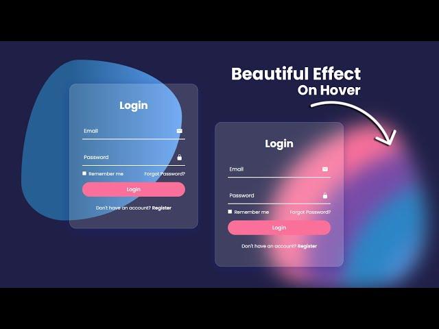 Animated Login Form using HTML and CSS Only | Transparent Login Page