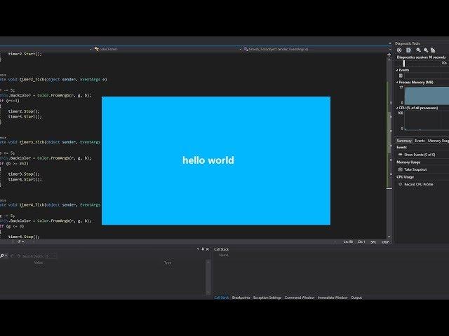 Modern Design UI Color transition with C SHARP VISUAL STUDIO 2019