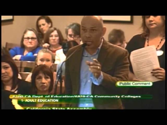 Juan Noguera speaks to CA Assembly Budget Sub Committee