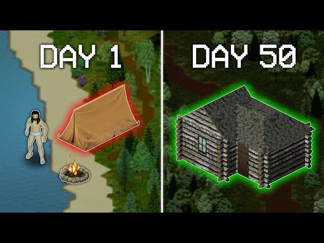 I Survived 50 Days in Complete Wilderness | Project Zomboid Movie