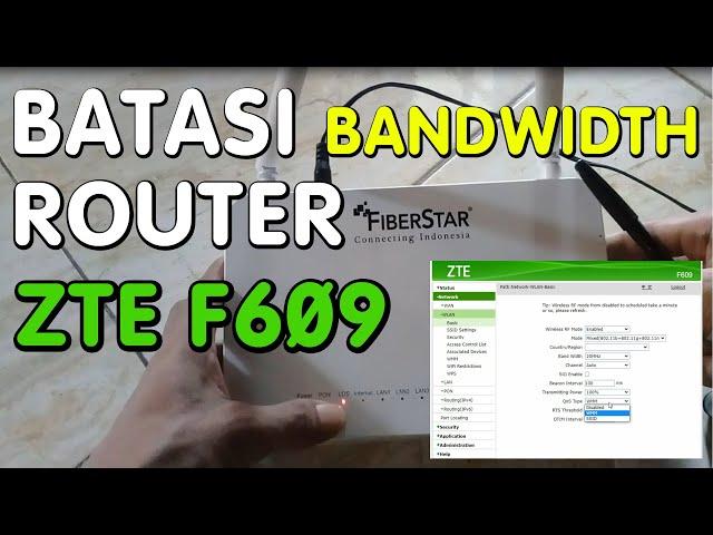 How to Limit ZTE F609 Router Bandwidth (Without Mikrotik)