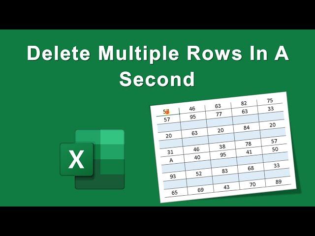 How to Delete multiple Rows In Excel | same time