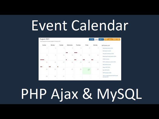 Event Calendar with jQuery, PHP and MySQL - PHP Project