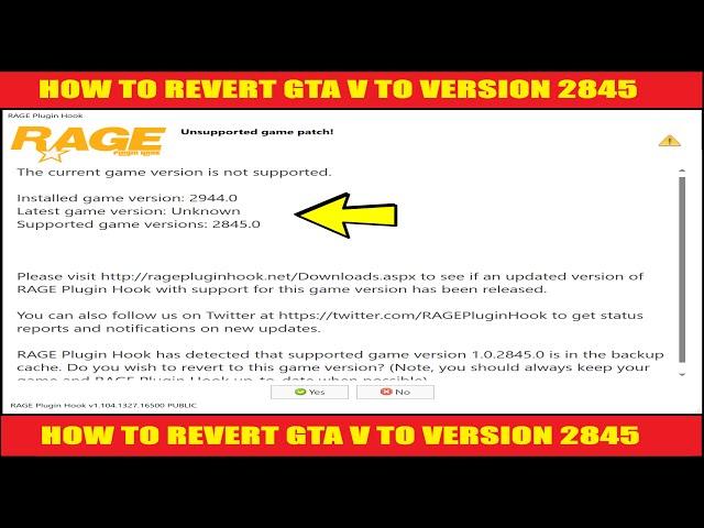 How To Revert GTA V Version 2944 To 2845 | GTA 5 Update Fixed | #lspdfr