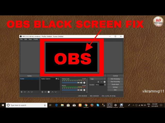 how to fix obs black screen  display capture 2019 (AMD)