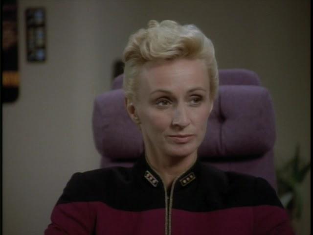 Admiral Nechayev Informs Rike, Data, and Troi that Captain Jellico is Taking Command