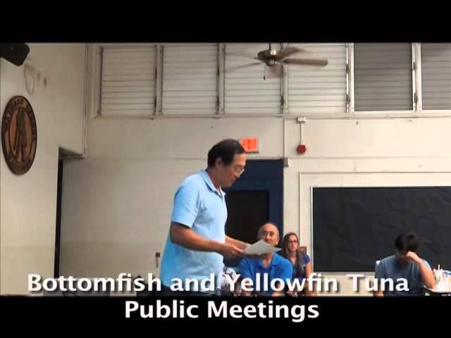 Bottomfish and Yellowfin Tuna Public Meetings 12-4-14