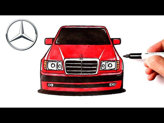 How to draw Mercedes Benz W124