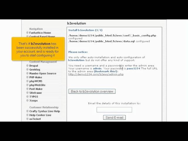 Installing B2Evolution in your web hosting