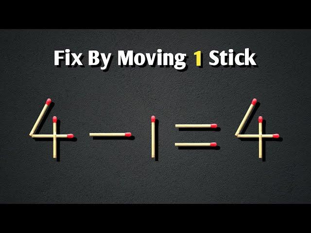 Fix the equation by moving 1 stick, Hard Matchstick Puzzle