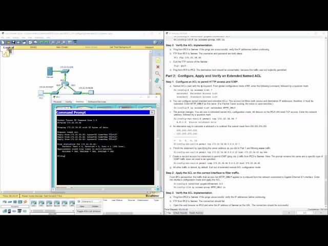 Cisco RnS - Lab 9.3.2.10 Configuring Extended ACLs Scenario 1