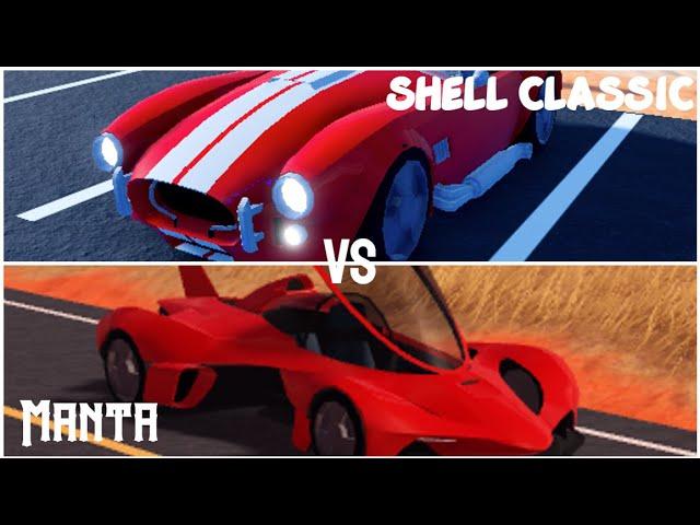 Manta vs Shell Classic speedtest[Roblox Jailbreak] #roblox #robloxjailbreak #speedtest #topspeed