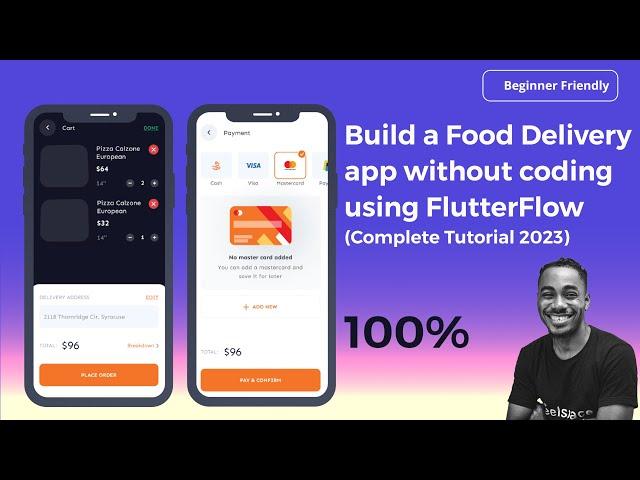 Build a Food Delivery app without coding using FlutterFlow  (Complete Tutorial 2023)