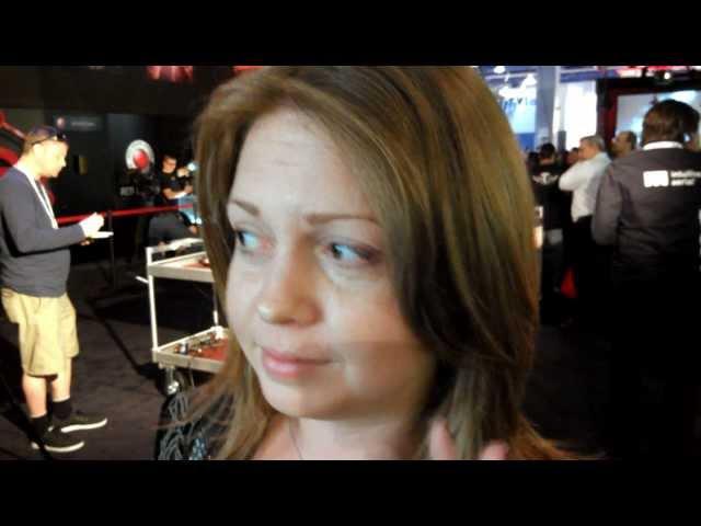 Laura Beth Love at NAB 2013 with Red Dragon Sensor and Blackmagic 4k