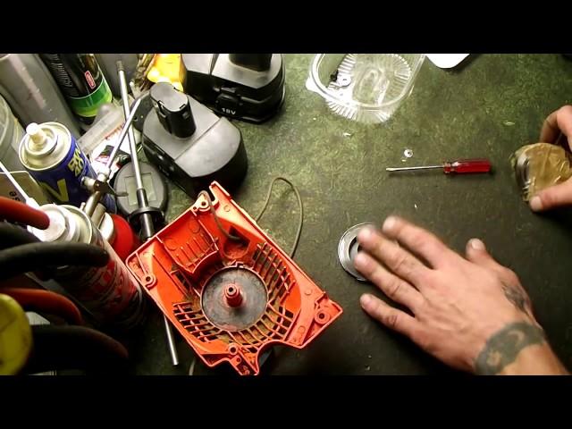 Repair starter chainsaw (broken spring)