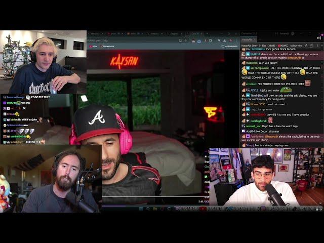 xQc Reacts to Asmongold on Hasan Blaming him for Twitch's "AdPocalypse"