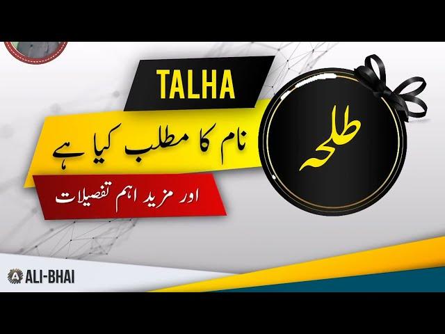 TALHA Name Meaning In Urdu | Islamic Baby Boy Name | Ali-Bhai