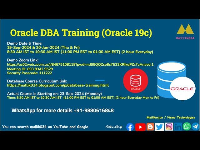 Day_1_Demo_Session | Introduction About Database Course | Course Timing & Fees Structure