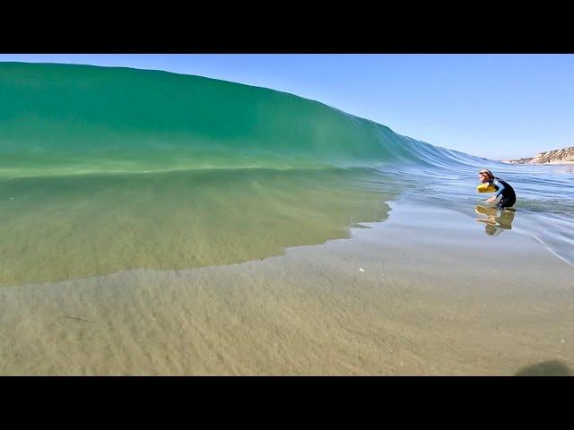 Scoring GLASSY jello waves with NO paddle out!