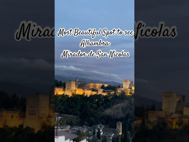 Most Beautiful Place to See Alhambra, Spain #spain #granada  #shorts #shortsvideo #short